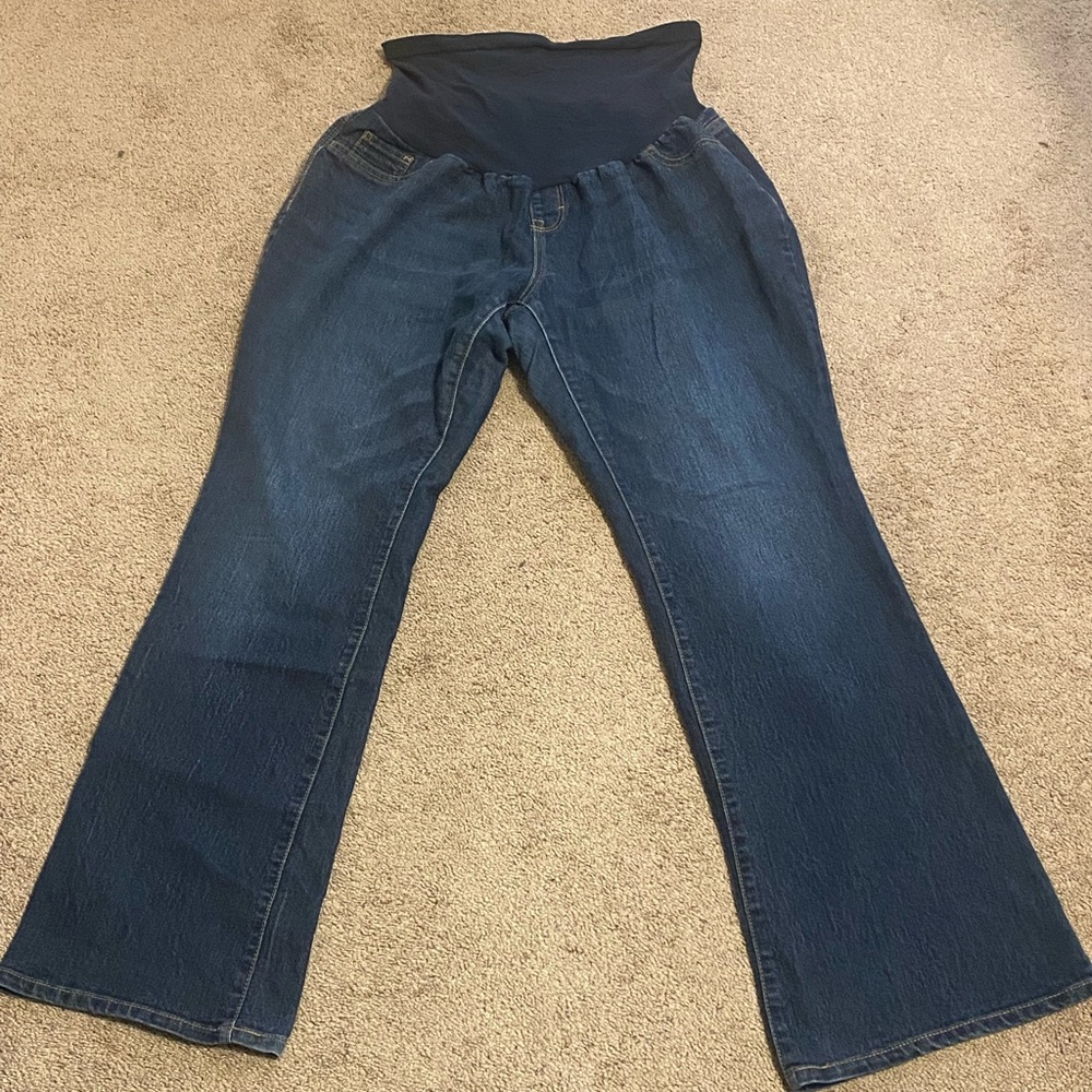 Blue denim motherhood maternity store jeans